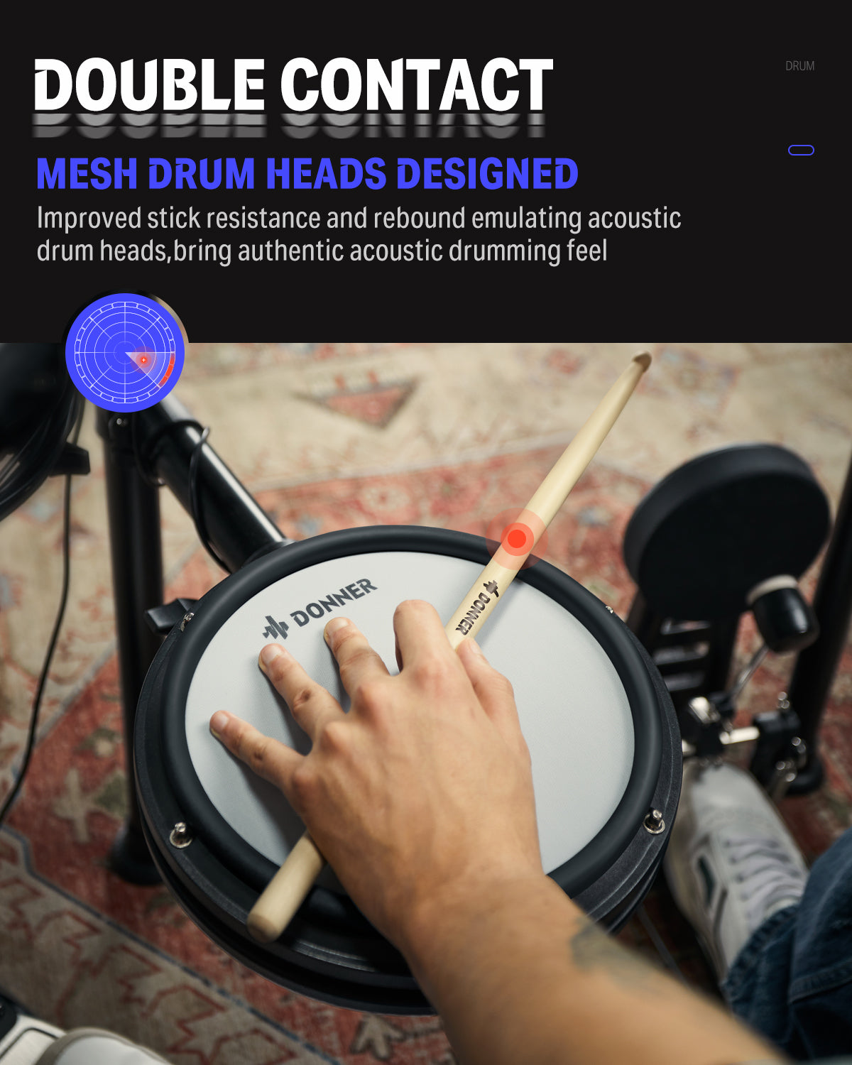 【OPEN BOX】Donner DED-200X Electronic Drum Kit