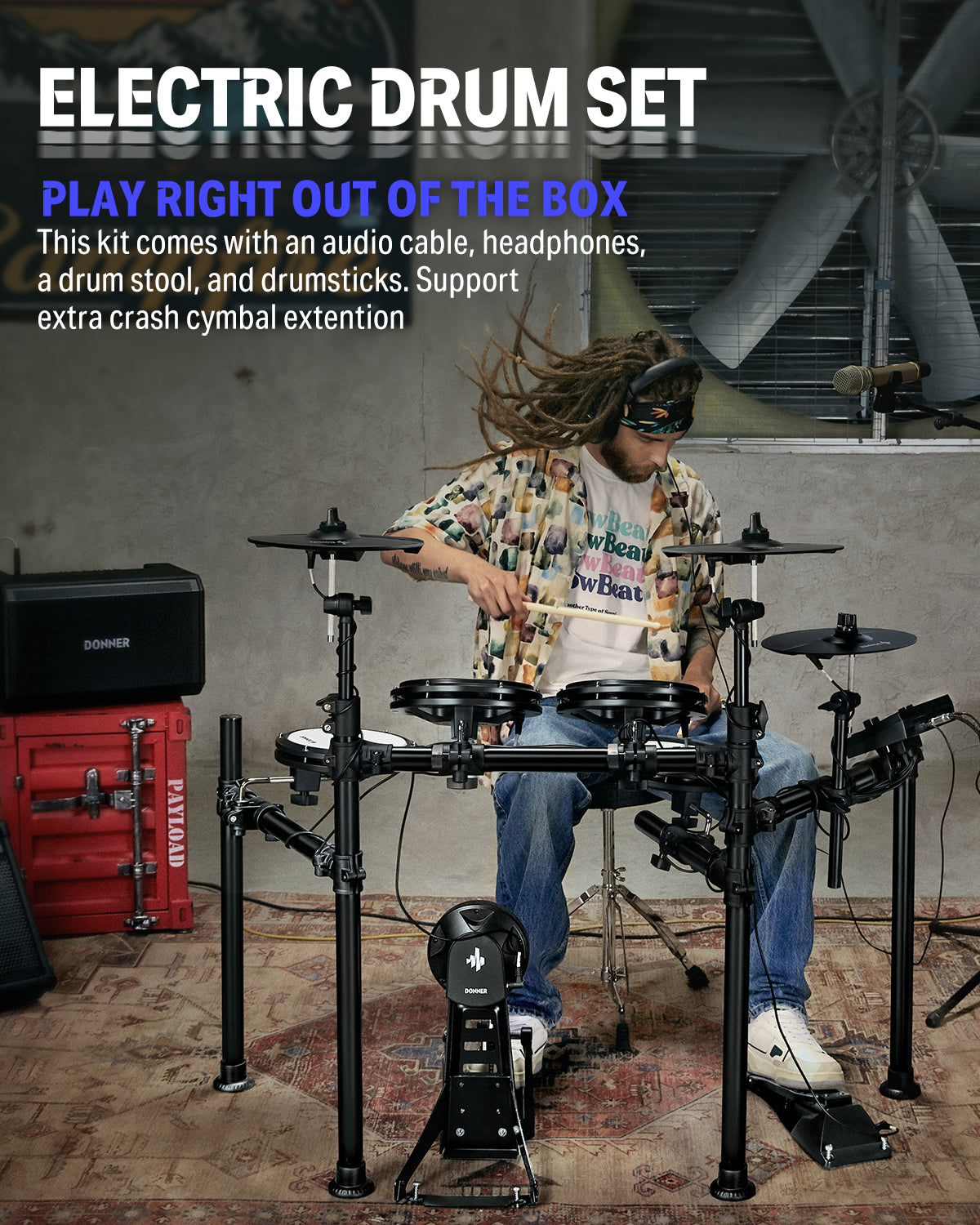 Donner-upgraded-DED-200-Electric-Drum-Set