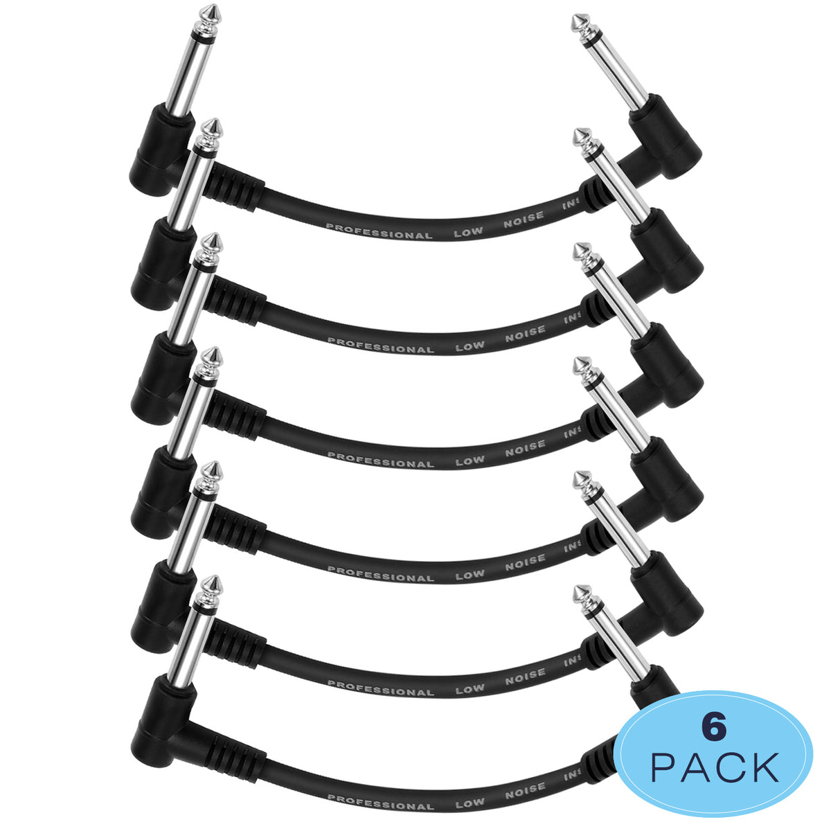 guitar pedal leads Donner 6-Inch Effect Patch Cable 6 Pack Selbstreparierender Schlauch 26 Zoll, Universalzubehör Color:green silver The right angle design