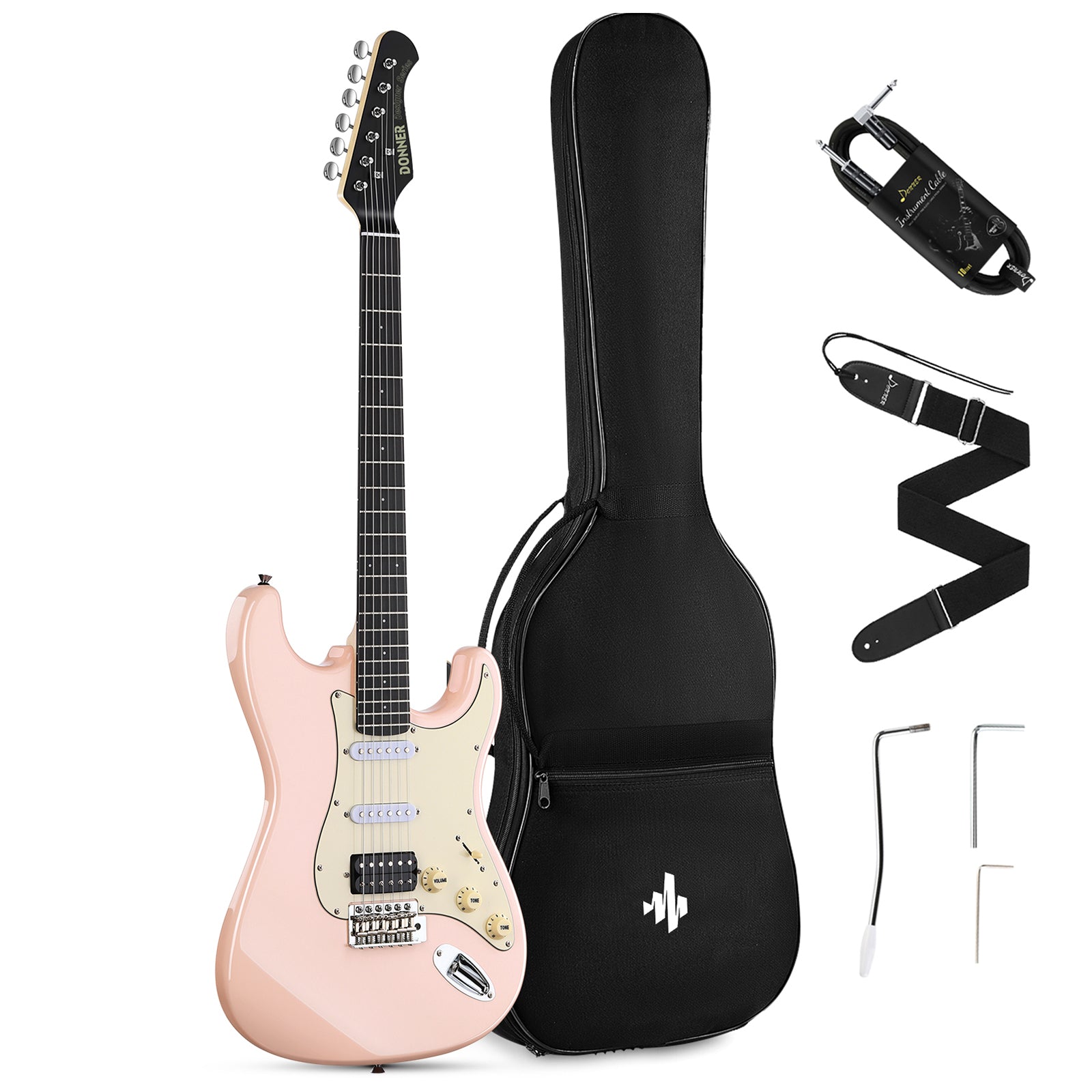 Donner DST-200 Black Electric Guitar Beginner - Donnerdeal