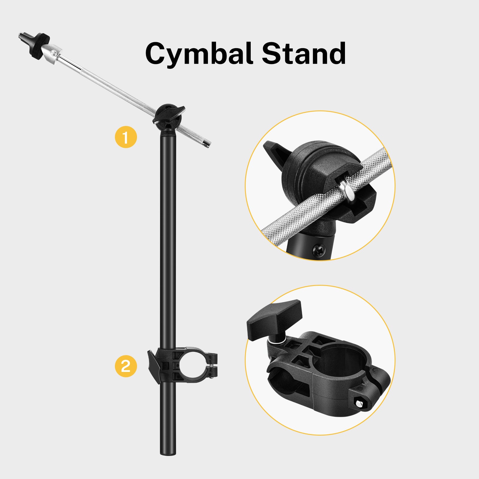 Donner DED-200 Expansion Cymbal Kit  with 12-Inch Cymbal and Rack Clamp - Donnerdeal