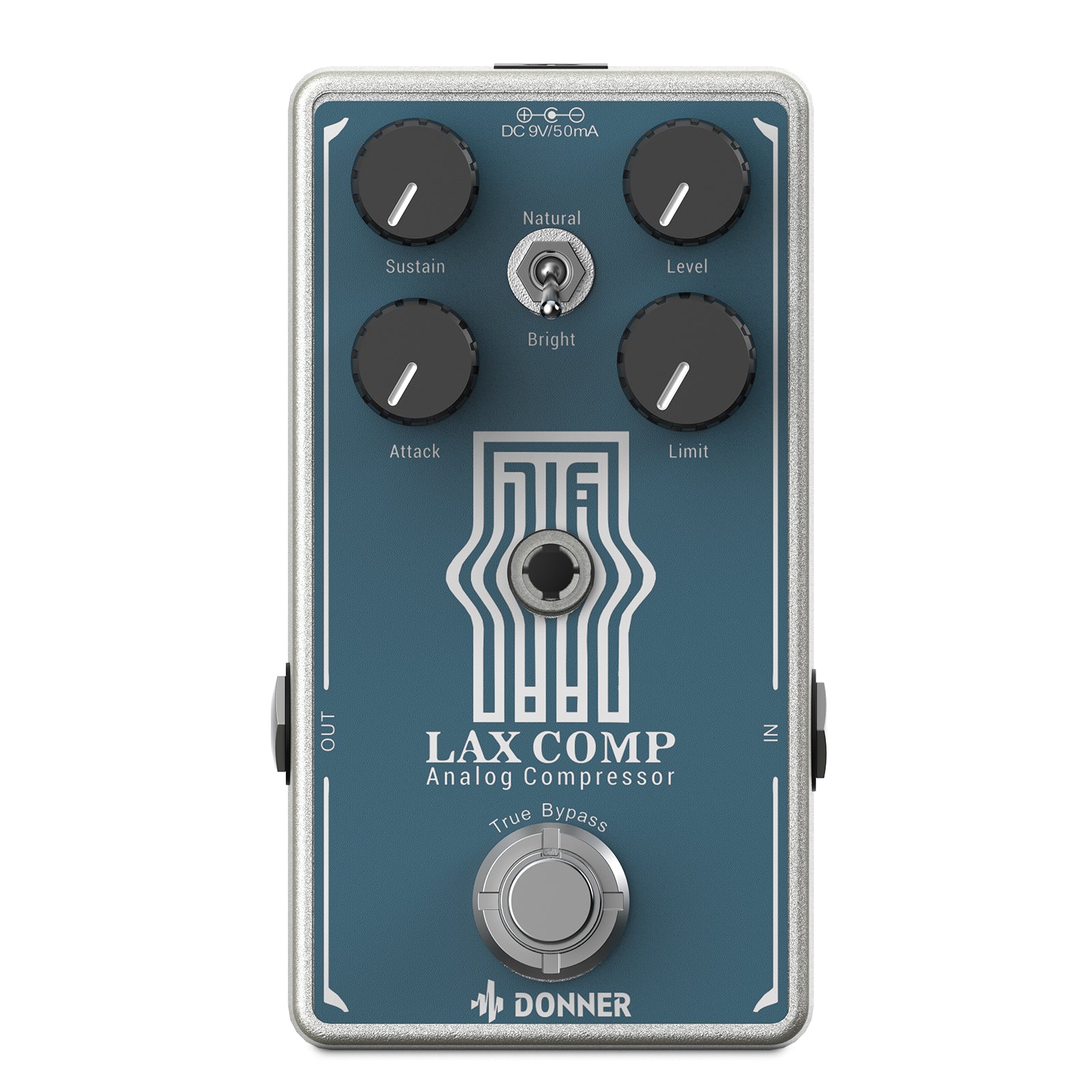 Donner Lax Comp Compressor Guitar Pedal Classic Peak Limiter Style Compressor True Bypass