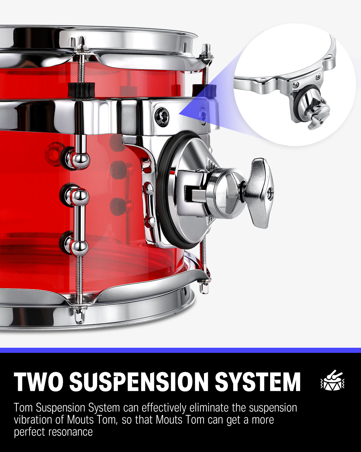 Donner-DDS-1000-22-inch-Crystal-5-Piece-Drum-Set-Acrylic-Shell-Pack