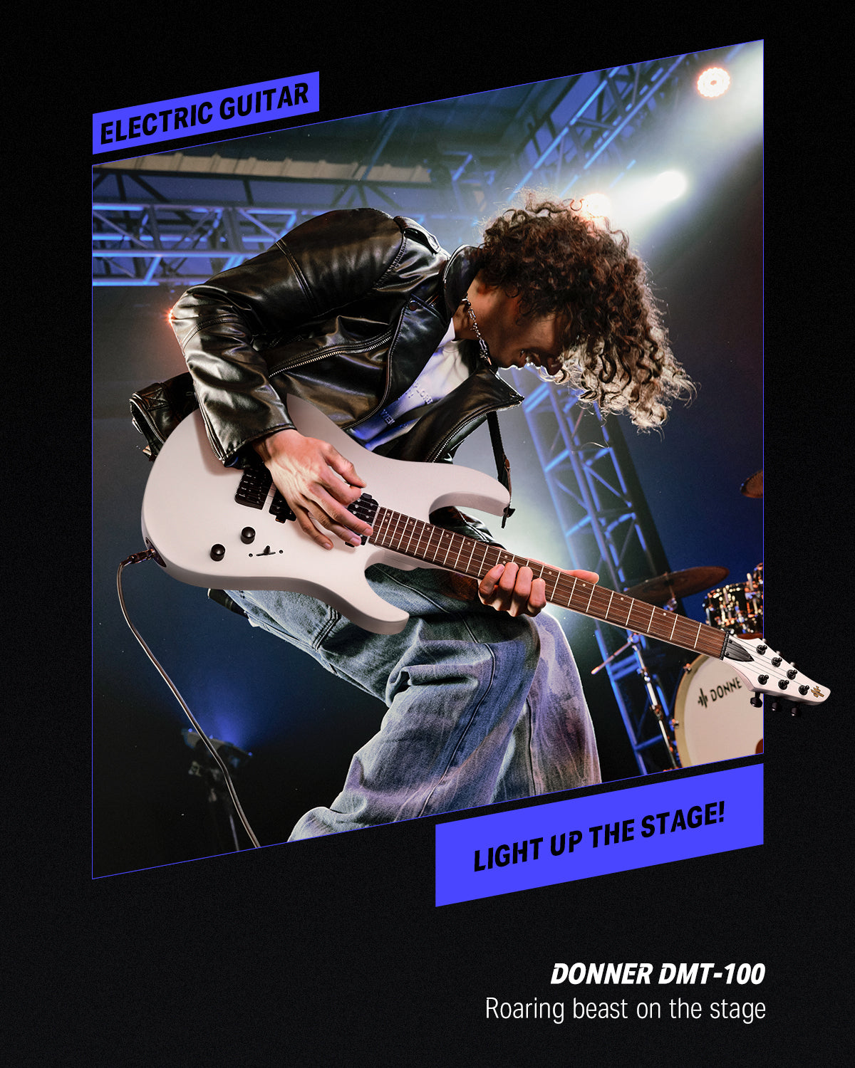 Donner DMT-100 39" Matt Metal Electric Guitar Kit Solid Body with H-H Pickups