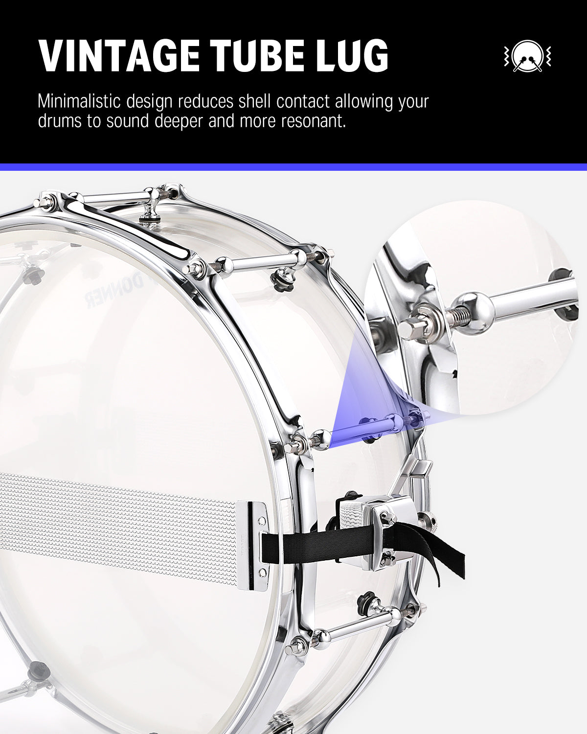 Donner-DDS-1000-22-inch-Crystal-5-Piece-Drum-Set-Acrylic-Shell-Pack