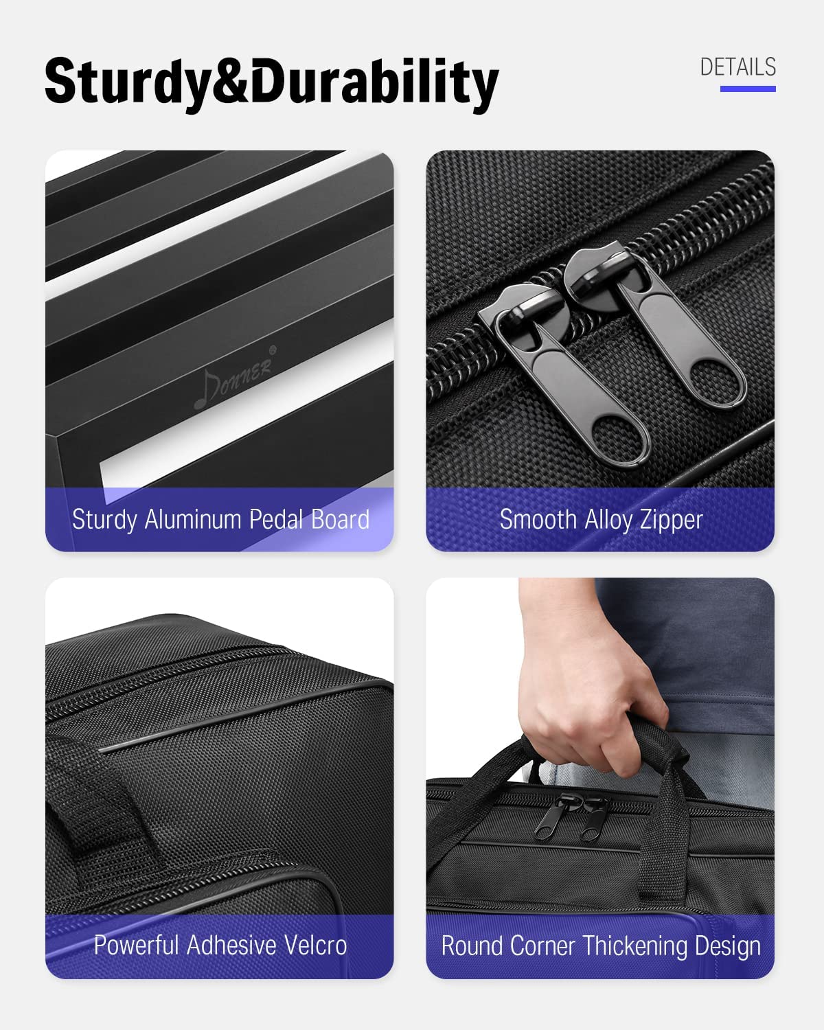 Donner DB-3 Aluminum Guitar Pedal Board with Bag