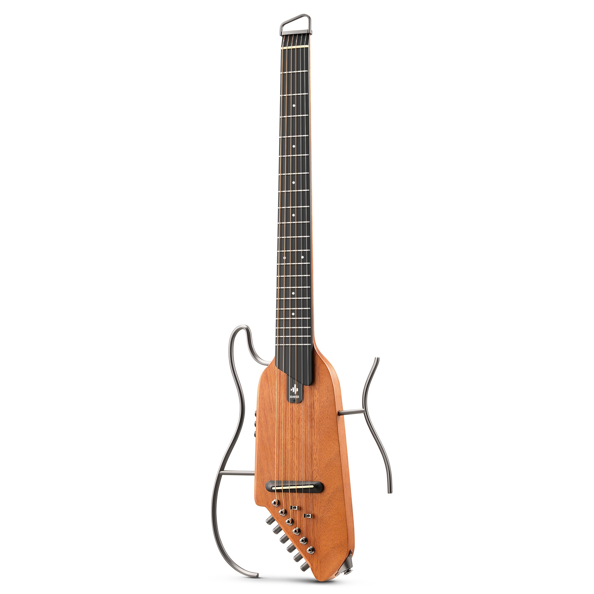 Donner HUSH-I Acoustic-Electric Guitar Kit for Travel Silent Practice-Mahogany Natural##