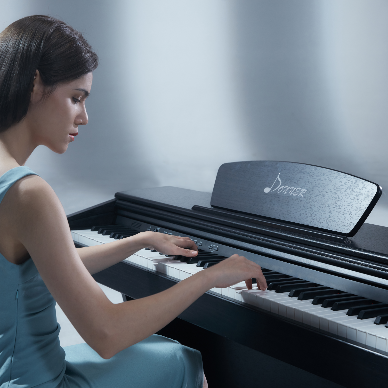 Donner DDP-300 88-Key Graded Hammer-Action Weighted Upright Digital Piano with Bluetooth