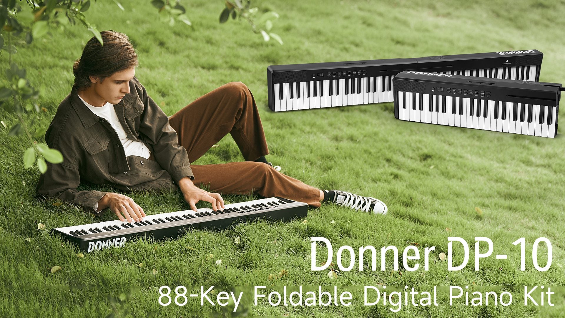 Kit de piano dobrável Donner DP-10 com 88 teclasKit de piano dobrável Donner DP-10 com 88 teclas  