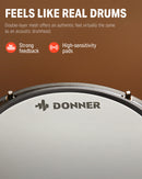 Donner DED-80 Best Electronic Drum Kit For Beginners with Headphones/Drum Throne