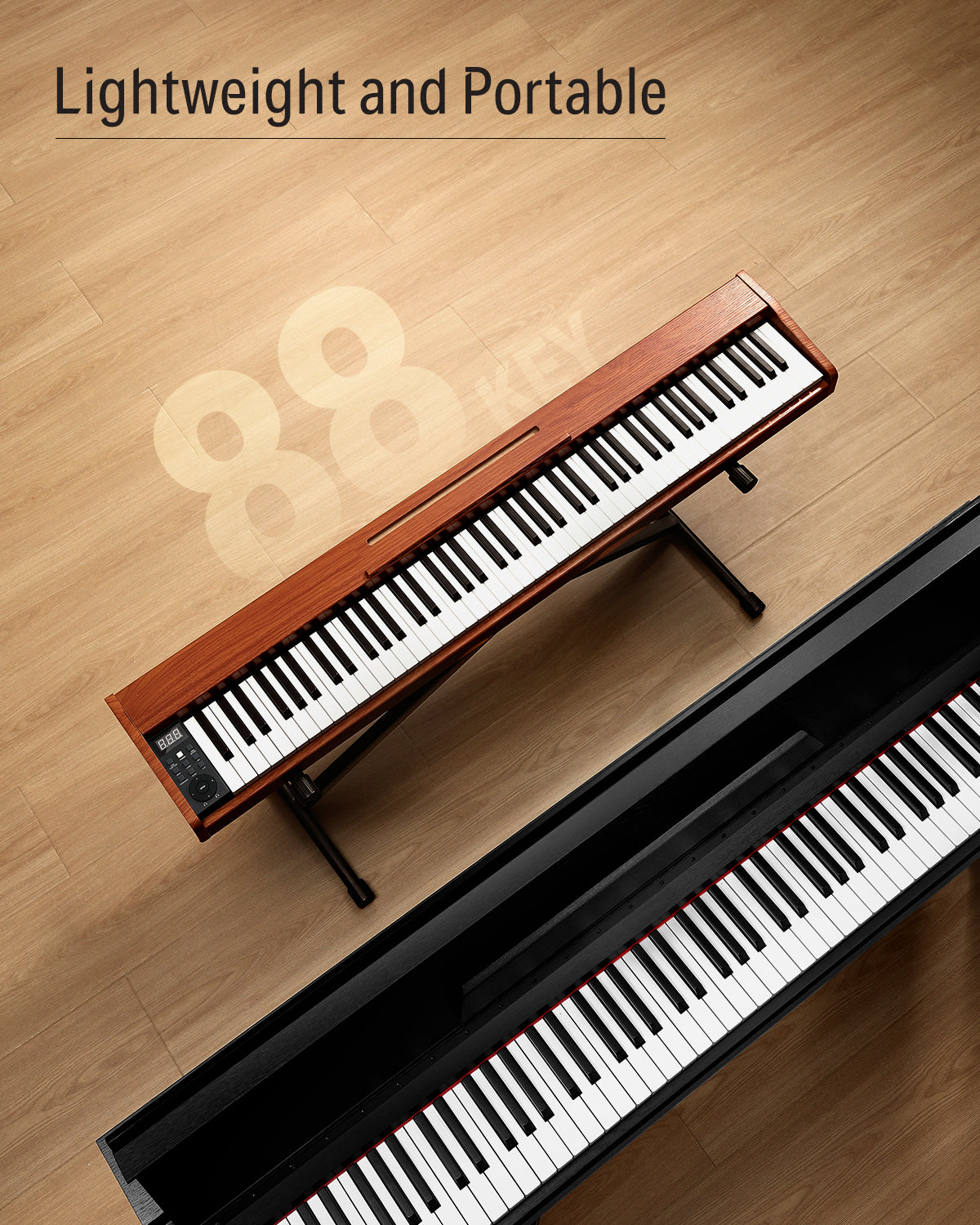 DEP-1S 88 Key Velocity-Sensitive Digital Piano with X-Stand Donner