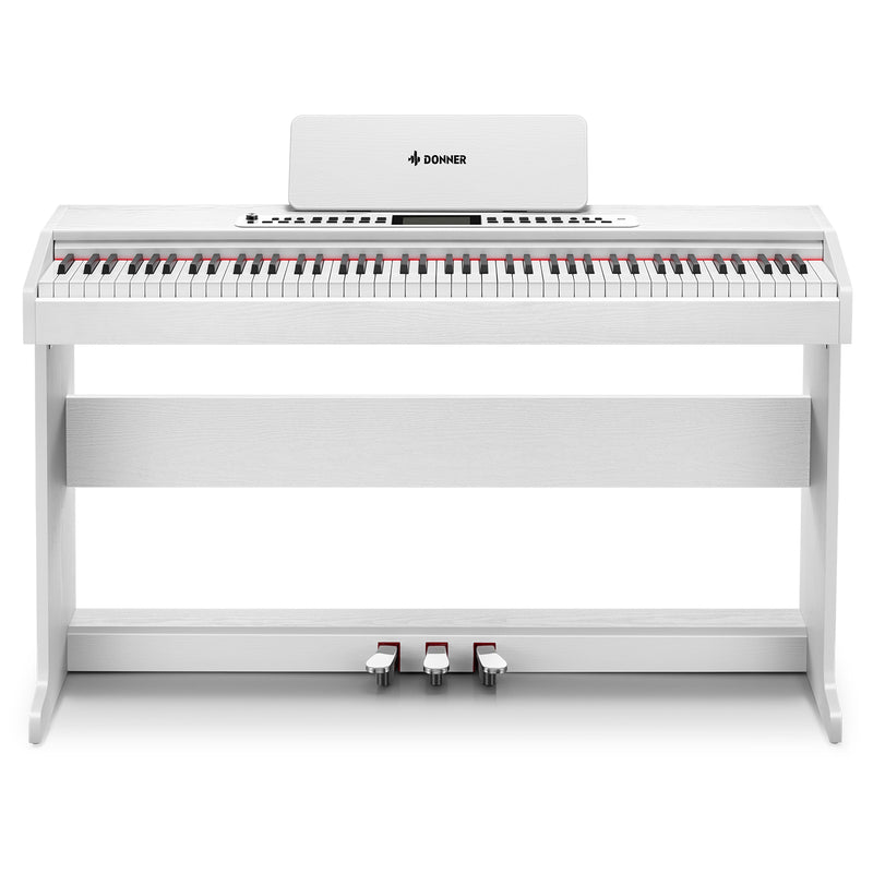 Donner DDP-95 88 Key Weighted Upright Digital Piano for Beginners White/Black-White##