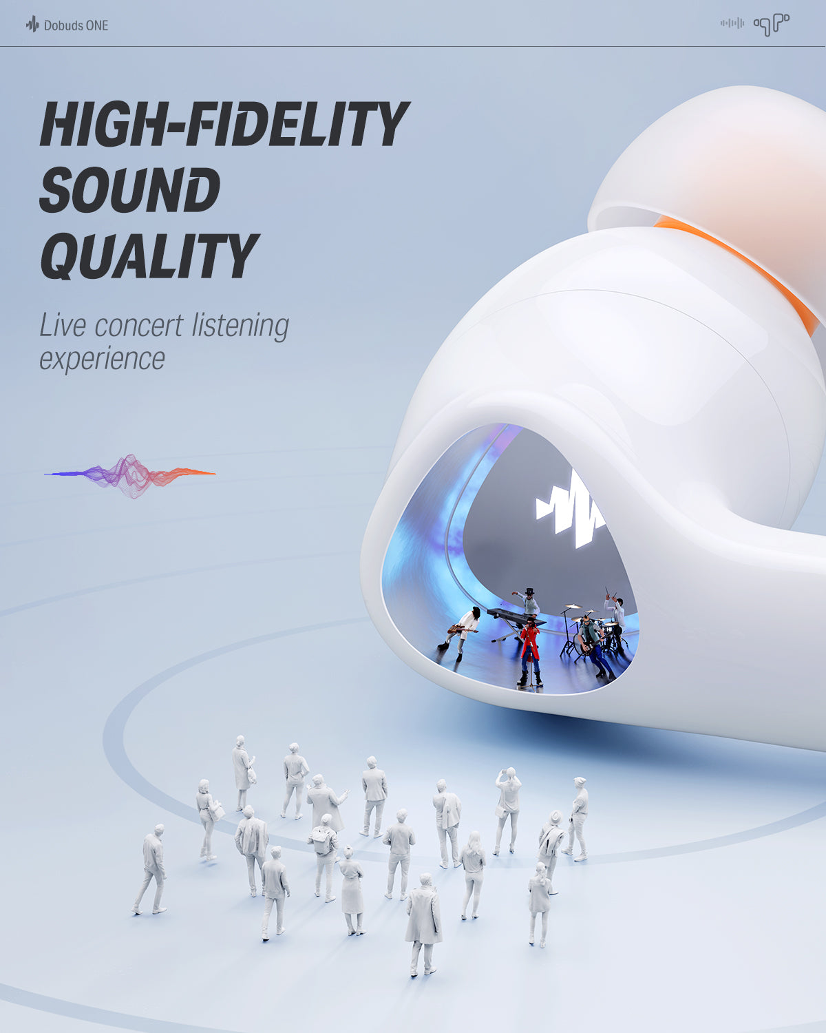 Donner Dobuds ONE Active Noise Canceling ANC True Wireless TWS Earbuds-White##