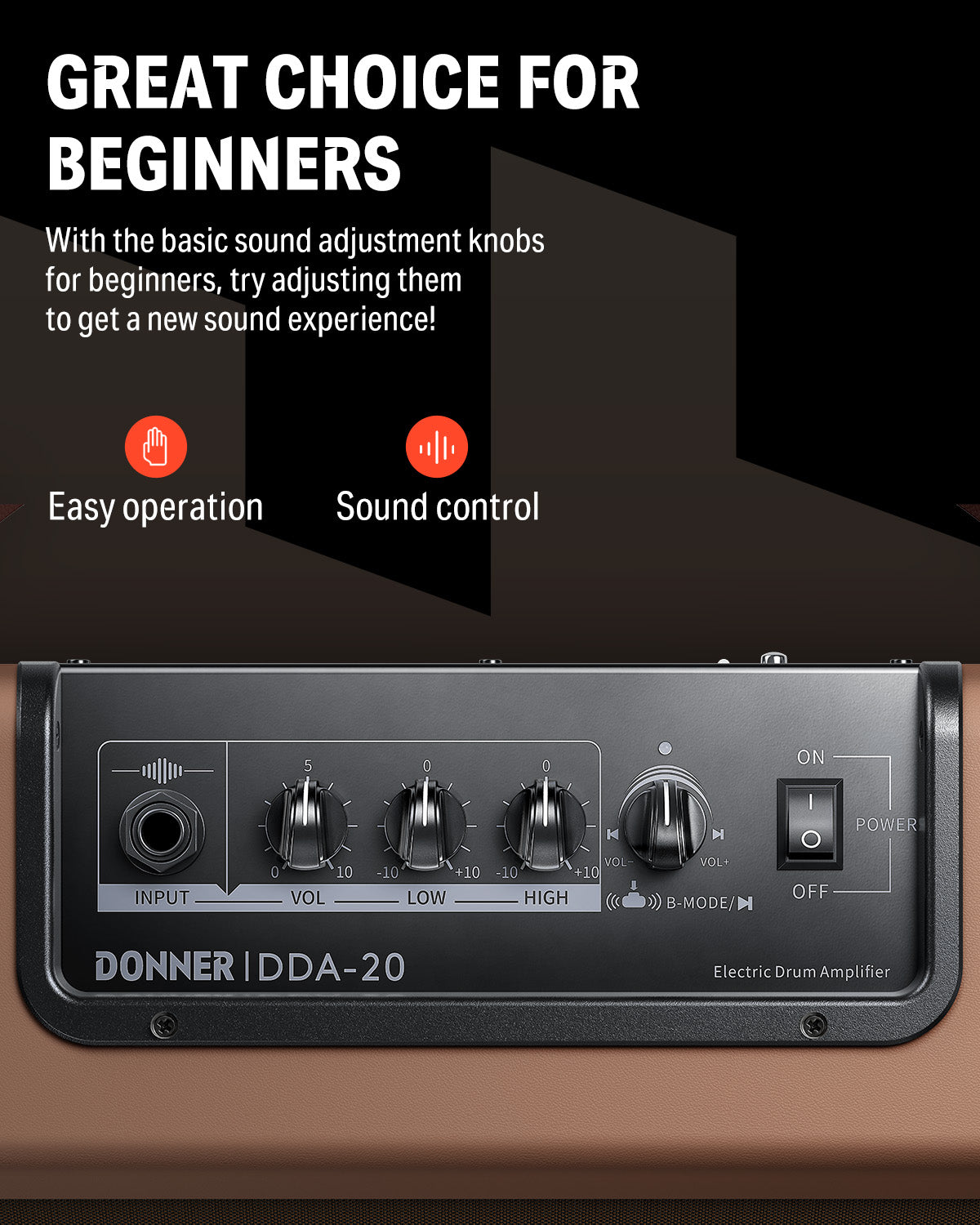Donner DDA-20 Mini Electronic Drum Amplifier-Brown##