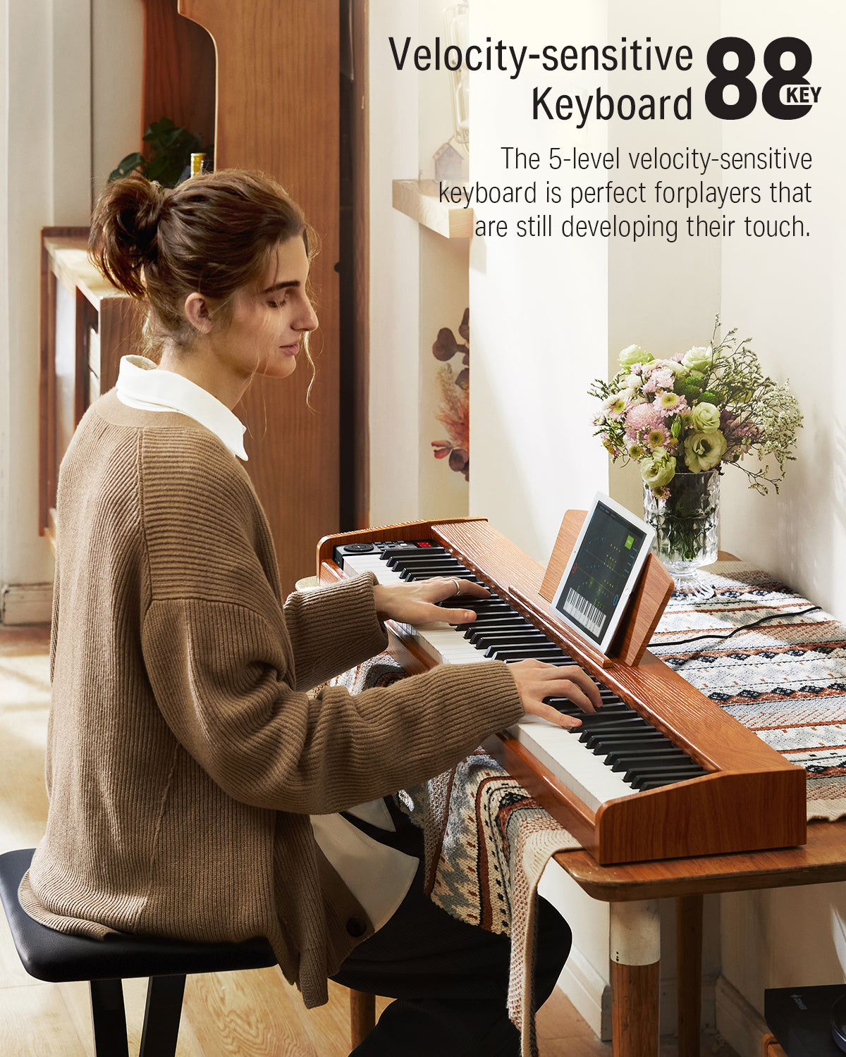 Donner DEP-1S Beginner Digital Piano Kit-Natural Update##