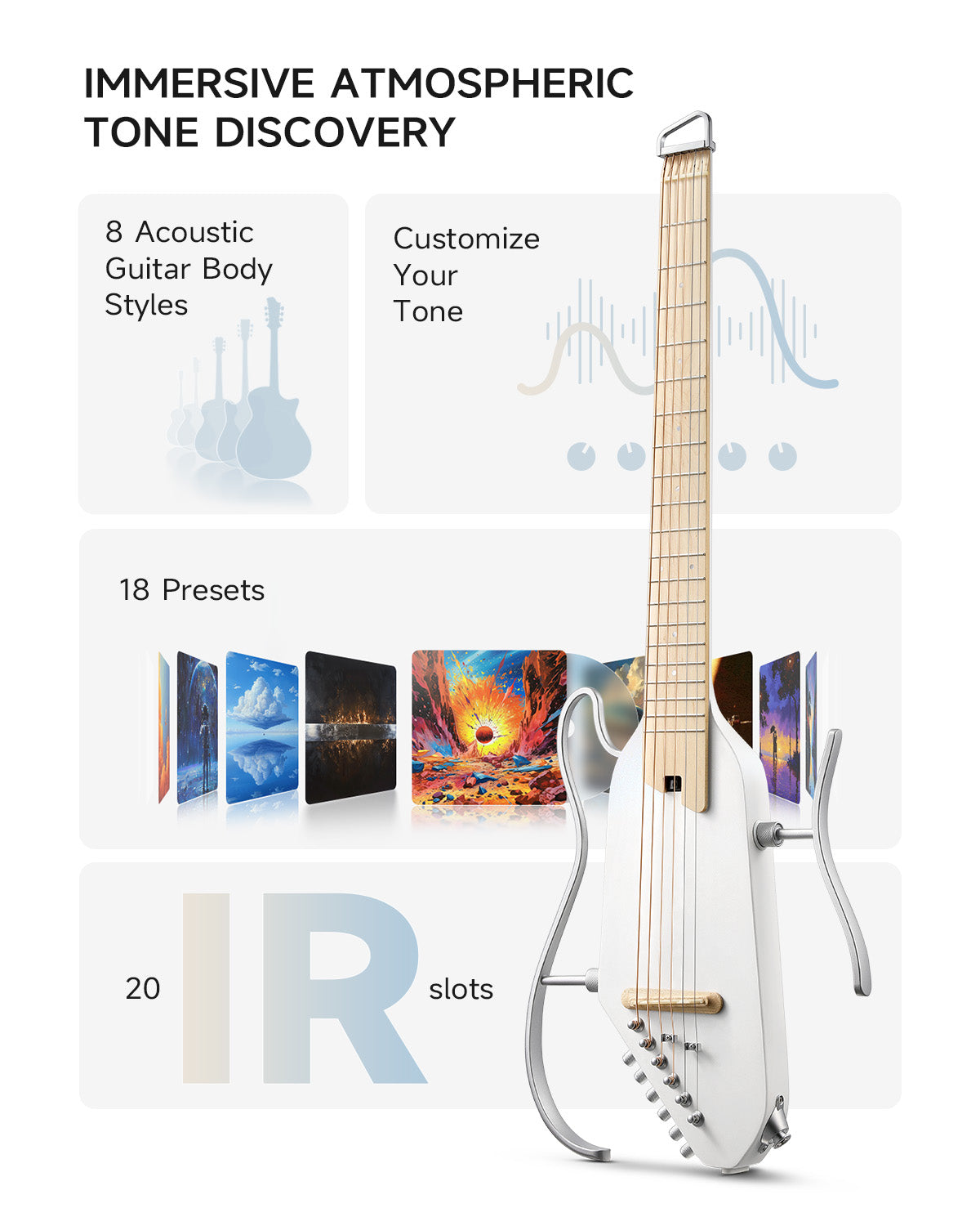 こためい Donner  HUSH HUSH-I Acoustic-Electric Guitar Kit for Travel Silent