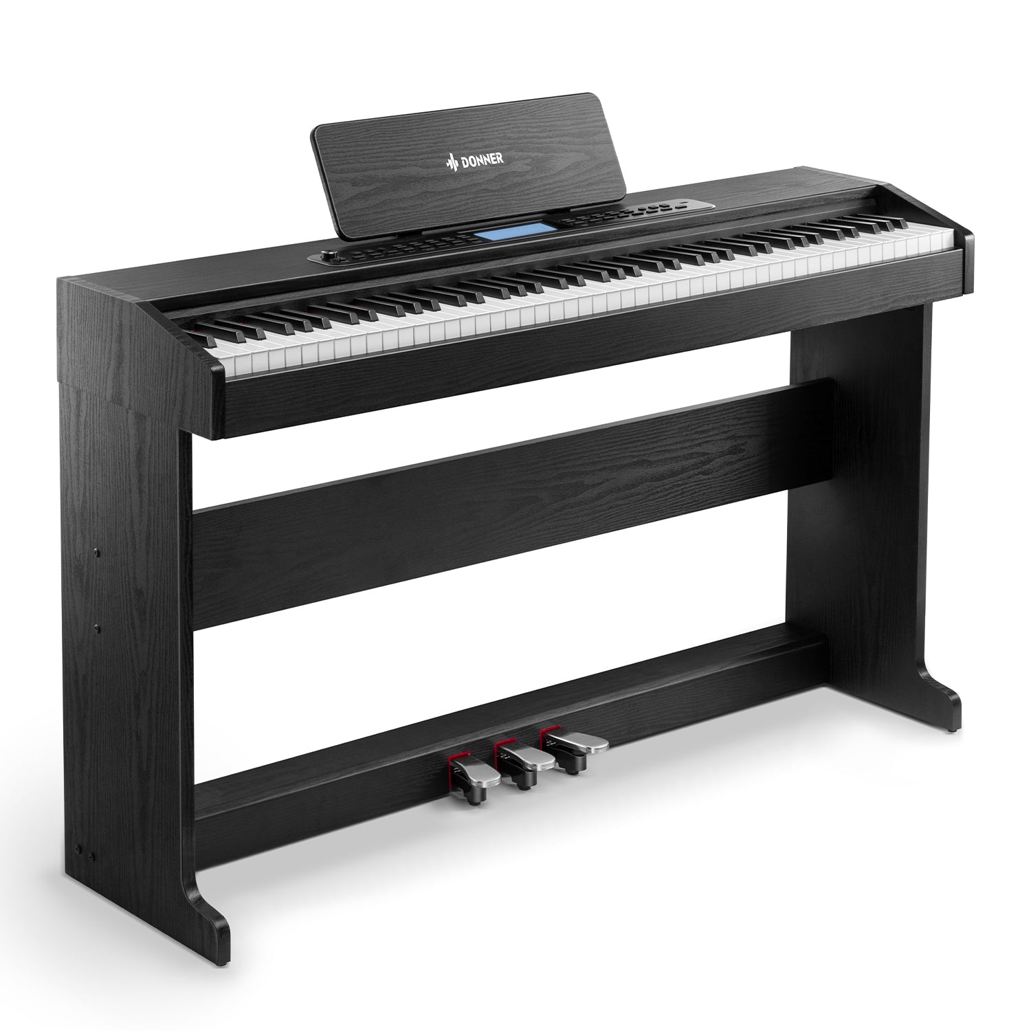 Donner DDP-95 88 Key Weighted Upright Digital Piano for Beginners White/Black-Black##
