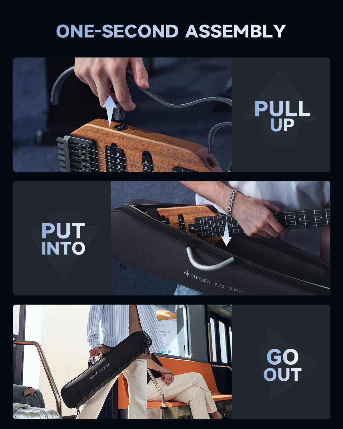 Donner HUSH™ X Electric Guitar Kit for Travel