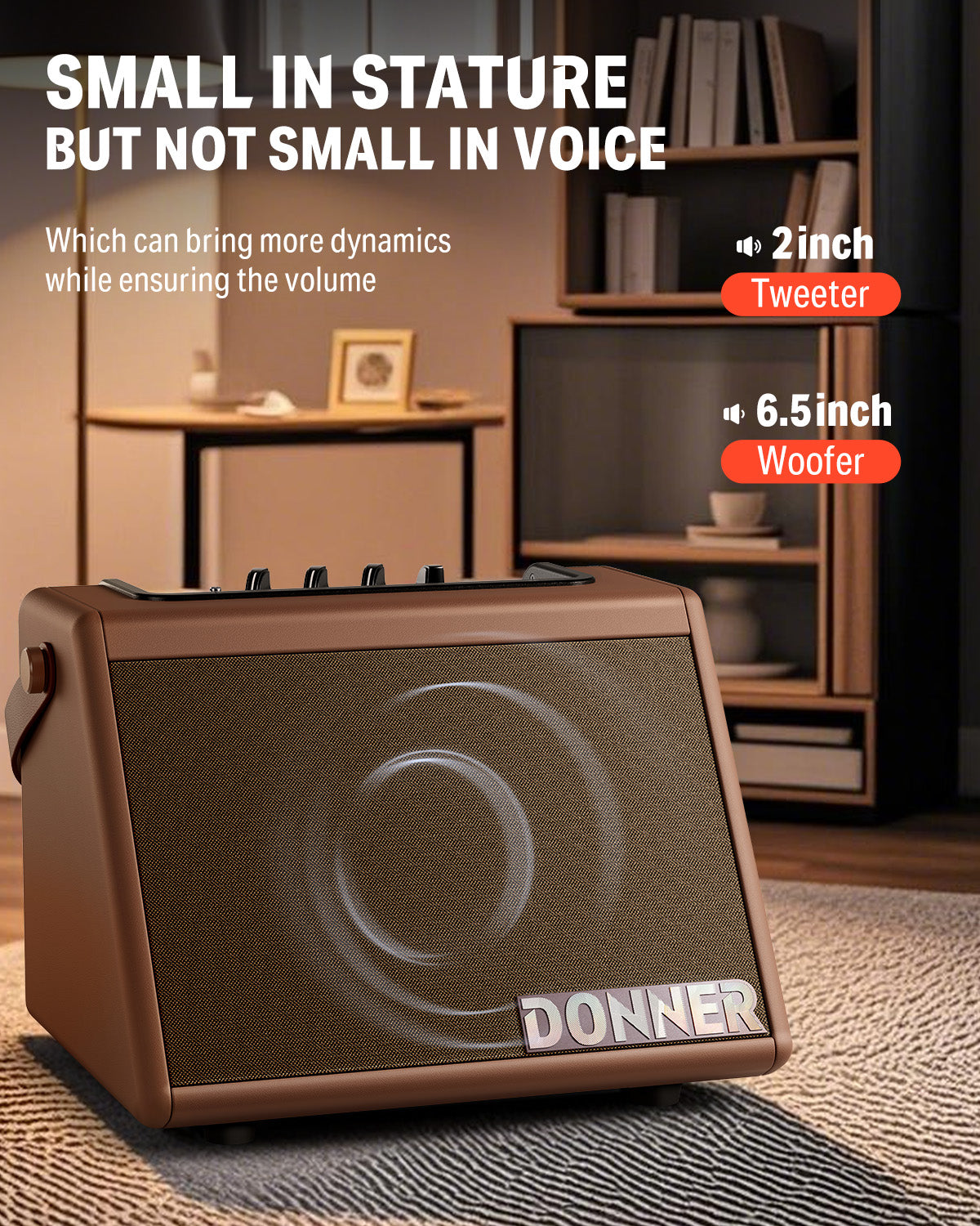 Donner DDA-20 Mini Electronic Drum Amplifier-Brown##