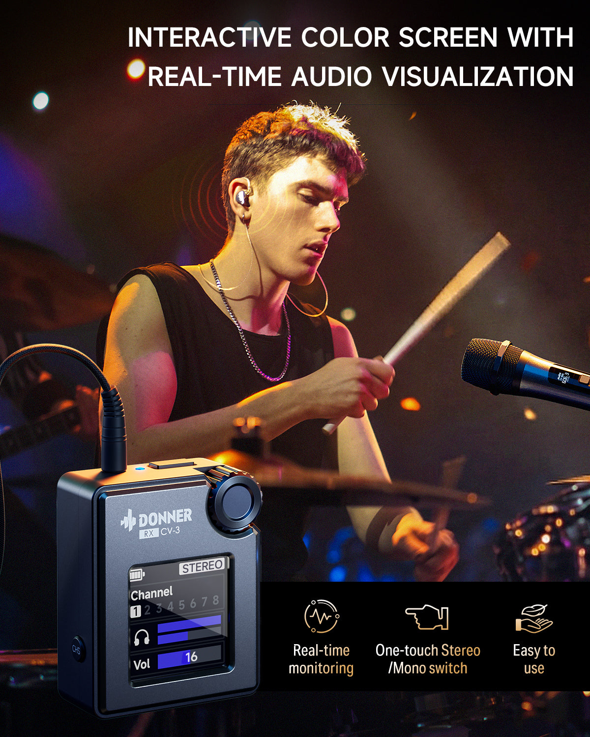 DONNER CV-3 Wireless In-Ear Monitoring System