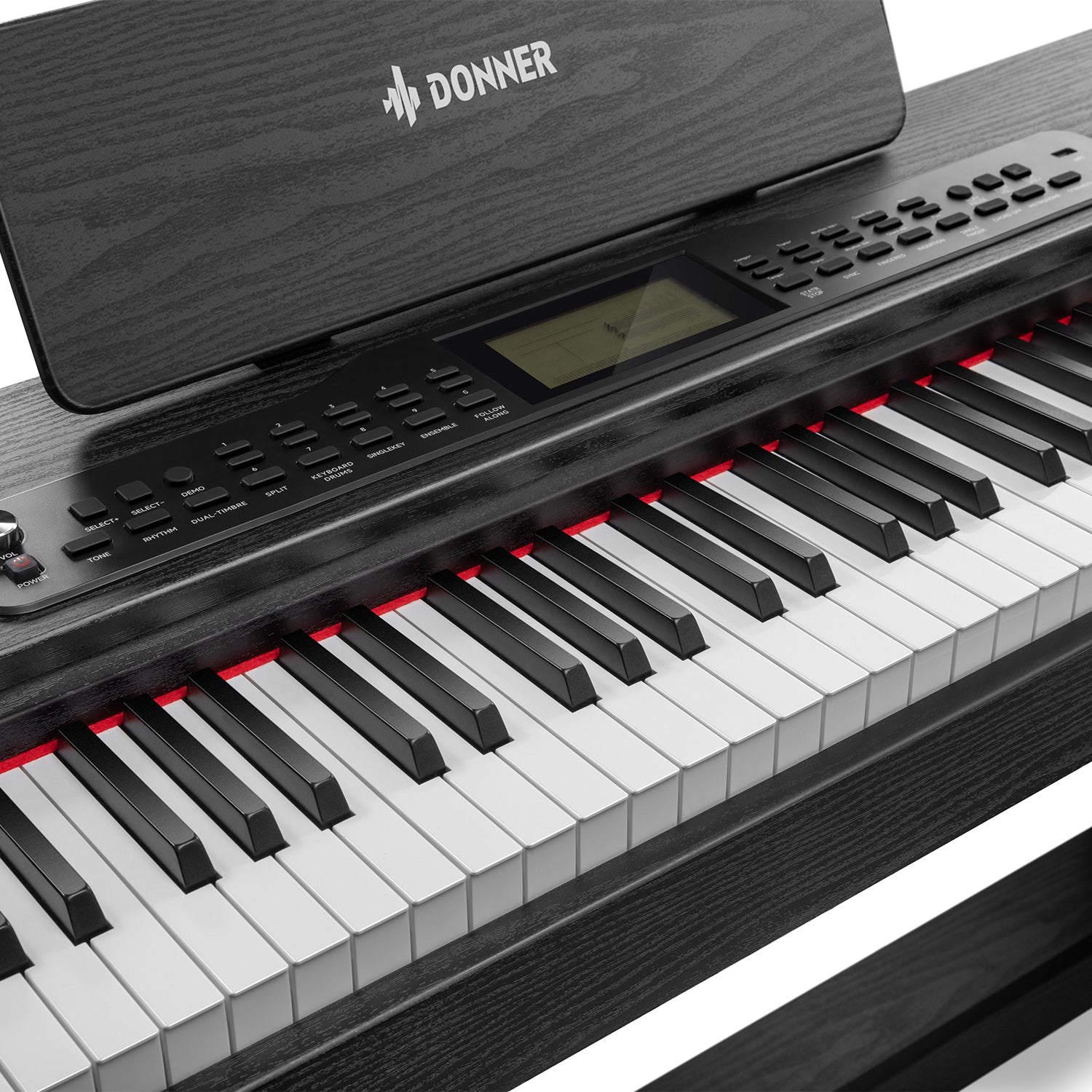 Donner DDP-95 88 Key Weighted Upright Digital Piano for Beginners White/Black-Black##