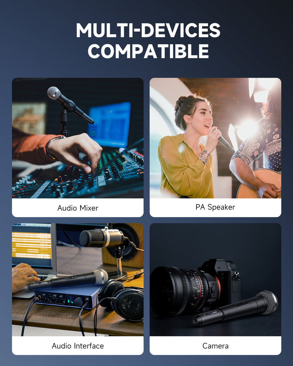 CV-2 Wireless Microphone Transceiver Professional Donner