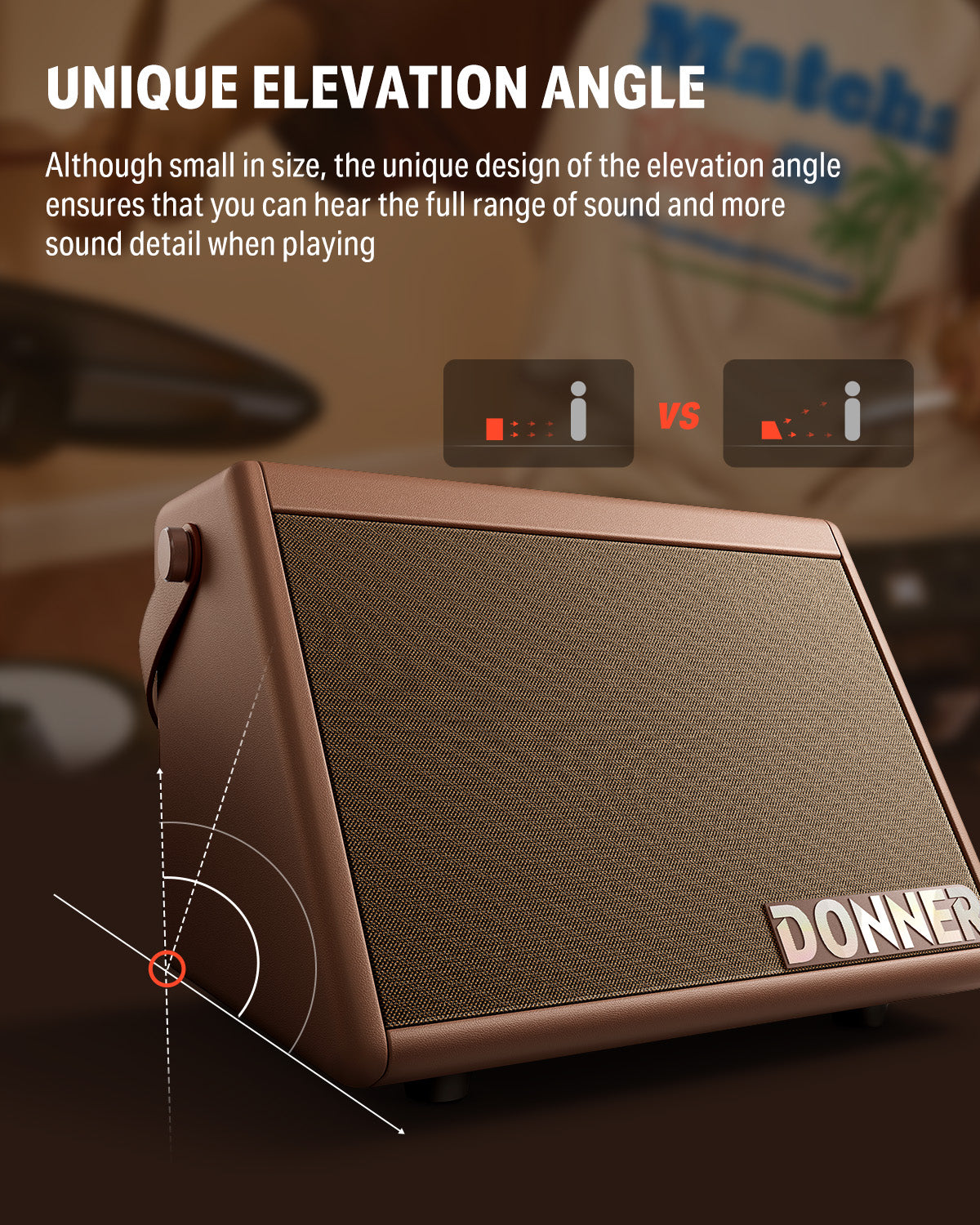 Donner DDA-20 Mini Electronic Drum Amplifier-Brown##