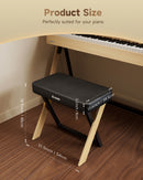 Donner DKB-300 Home Style Thick Padded Light Wood Piano Bench