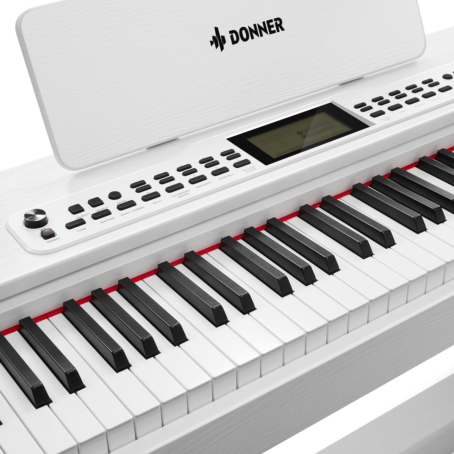 Donner DDP-95 88 Key Weighted Upright Digital Piano for Beginners White/Black-White##