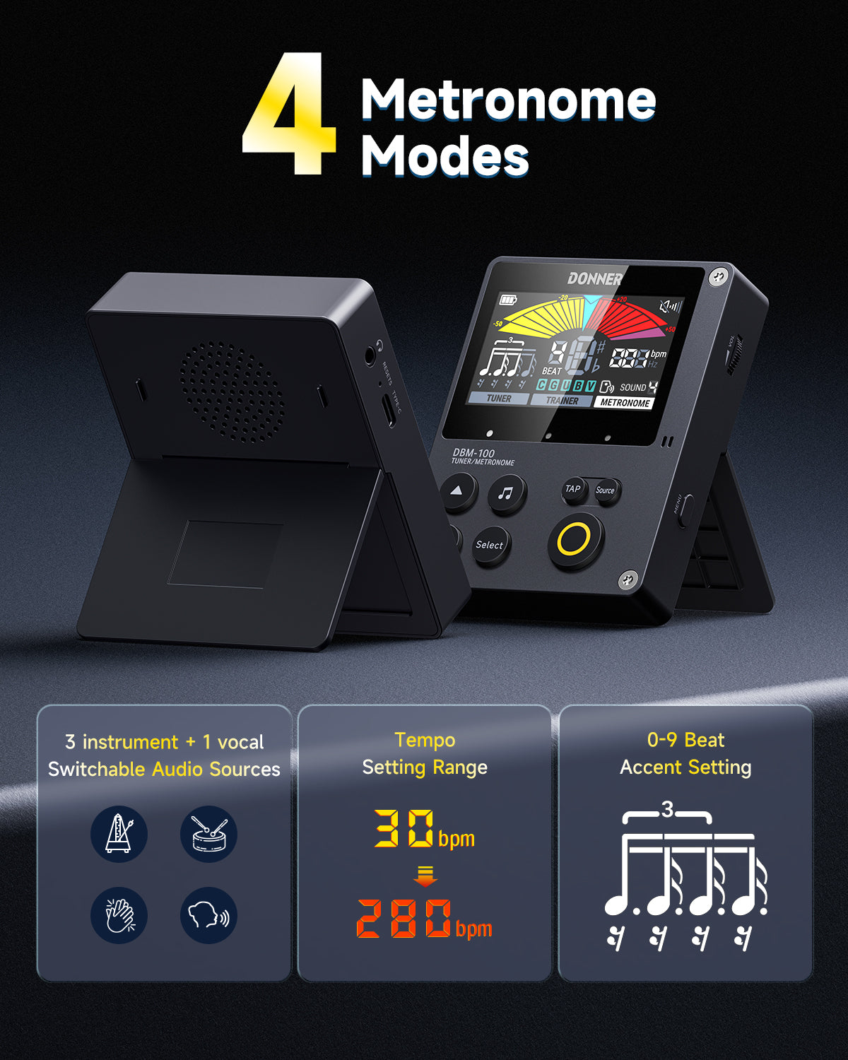 Donner DBM-100 Metronome-Black##