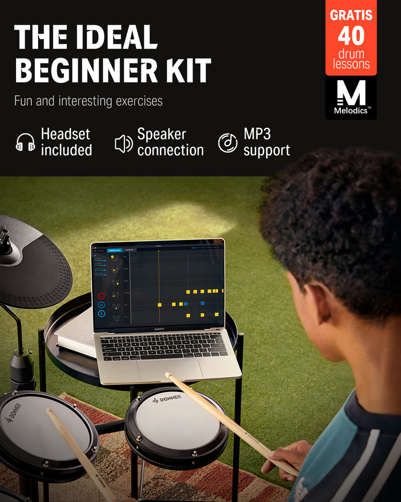 Donner DED-80 Best Electronic Drum Kit For Beginners with Headphones/Drum Throne