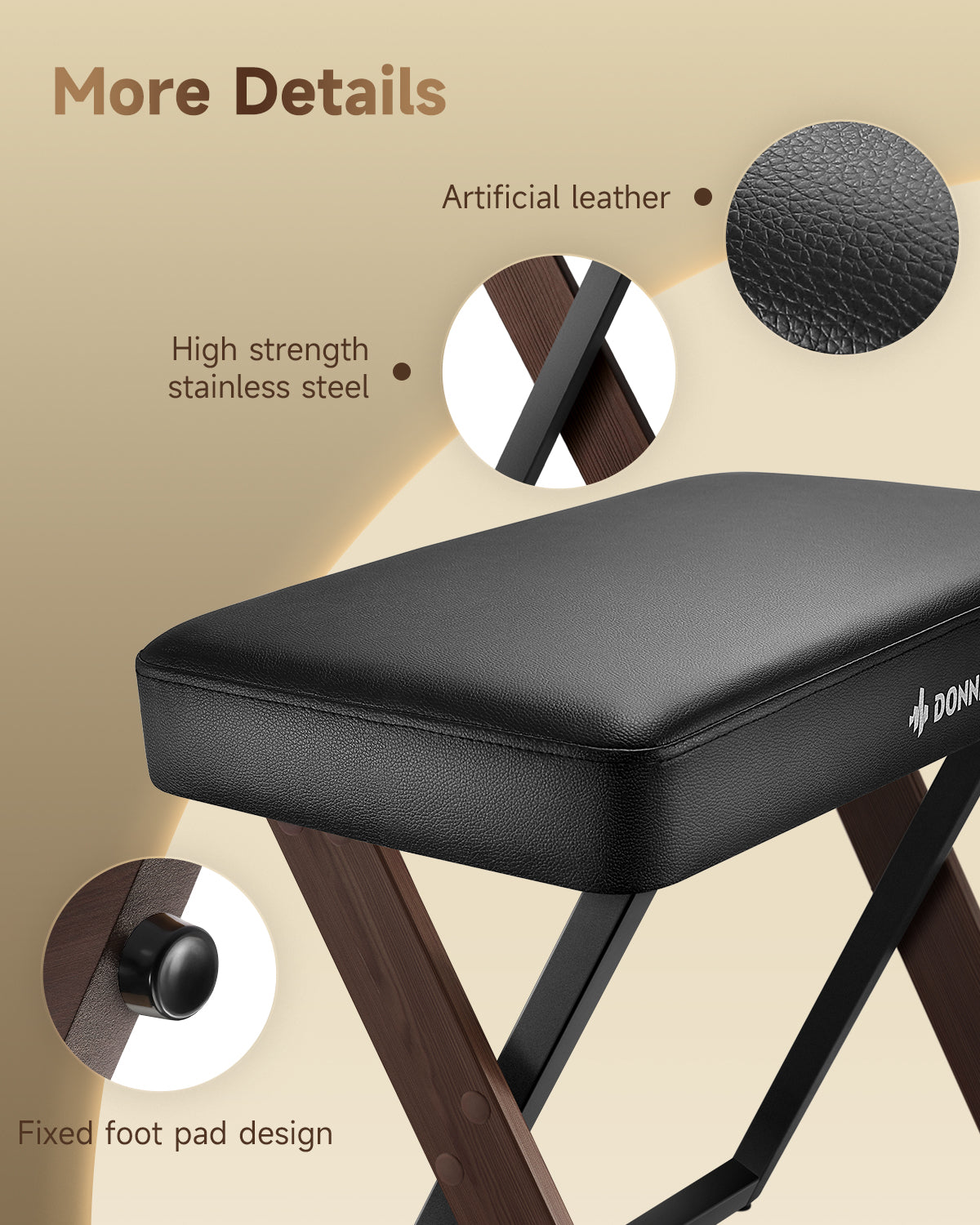 DKB-300 Metal Legs Cushioned Piano Bench Set of R300 Donner