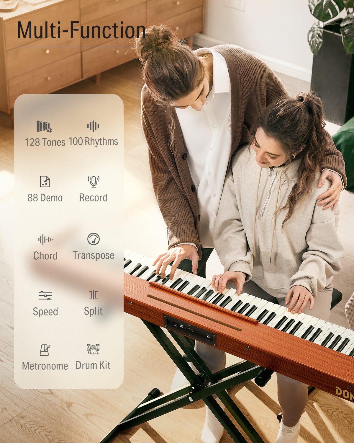 Donner DEP-1S Beginner Digital Piano Kit-Natural Update##
