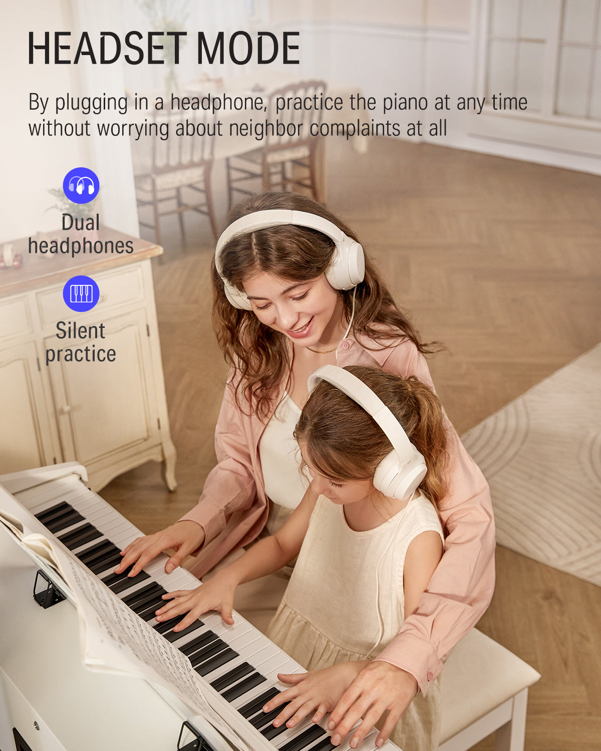 Donner DDP-100 88 Key Weighted Hammer Action Upright Digital Piano for Beginners Black/White-White##
