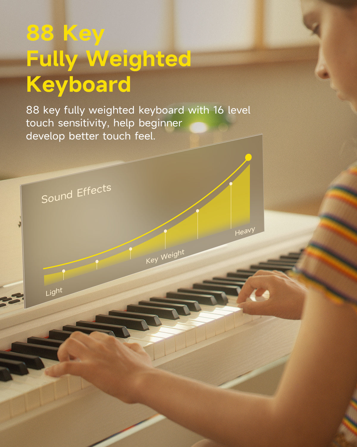 Donner DDP-95 88 Key Weighted Upright Digital Piano for Beginners White/Black-White##
