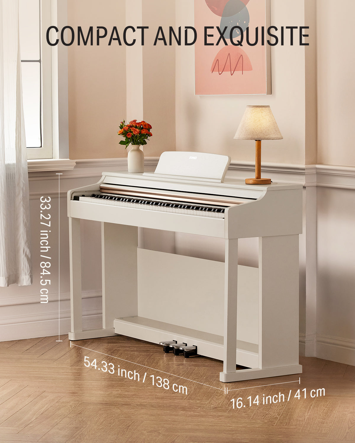 Donner DDP-100 88 Key Weighted Hammer Action Upright Digital Piano for Beginners Black/White-White##