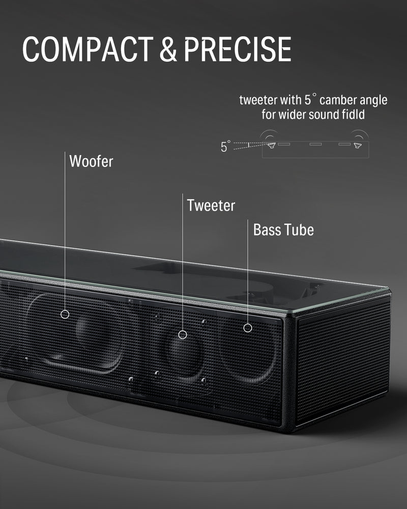Donner Soundbars for TV, Dolby Atmos Surround Sound Home Audio Speakers  with Bluetooth 5.3 and Equalizer Editor, HDMI Input, Stereo Home Theater  with 