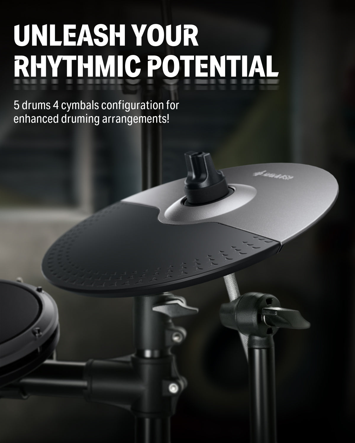 Donner Adults Electronic Drum Set 450+ Sounds, 31 Kits, with Quiet Mesh Drum Pads, DED-200X, Gray