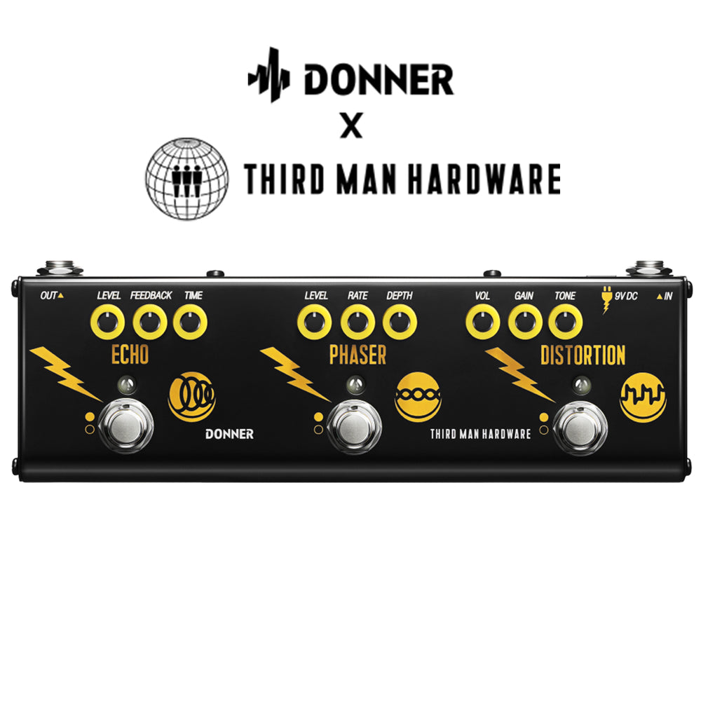 donner triple threat pedal 3-in-1 Analog Multi-Effects X Third Man Hardware Donner ABY Box Line pas sensor color:Aurora Blue