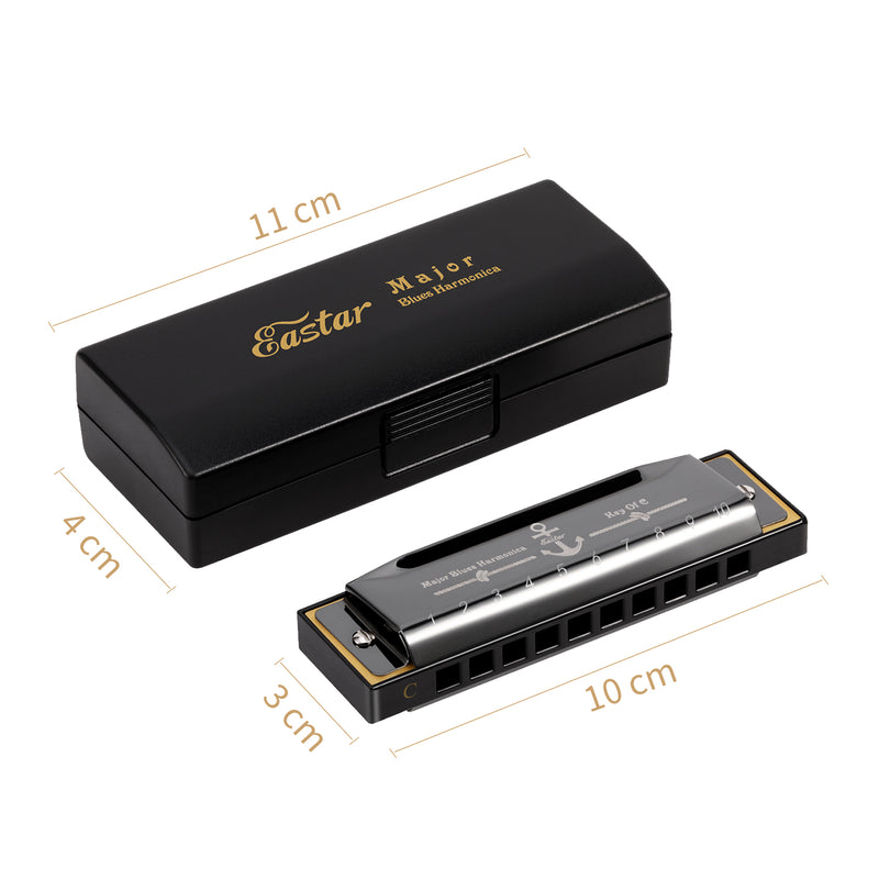 Eastar Major Blues Harmonica，Black，Key Of C