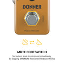 Donner Amp Attenuator Pedal, EMO AMP Box Controller Signal Converter Guitar Effect pedal with Mute Footswitch