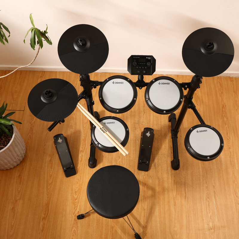 Donner DED-80 Best Electronic Drum Kit For Beginners with Headphones/Drum Throne
