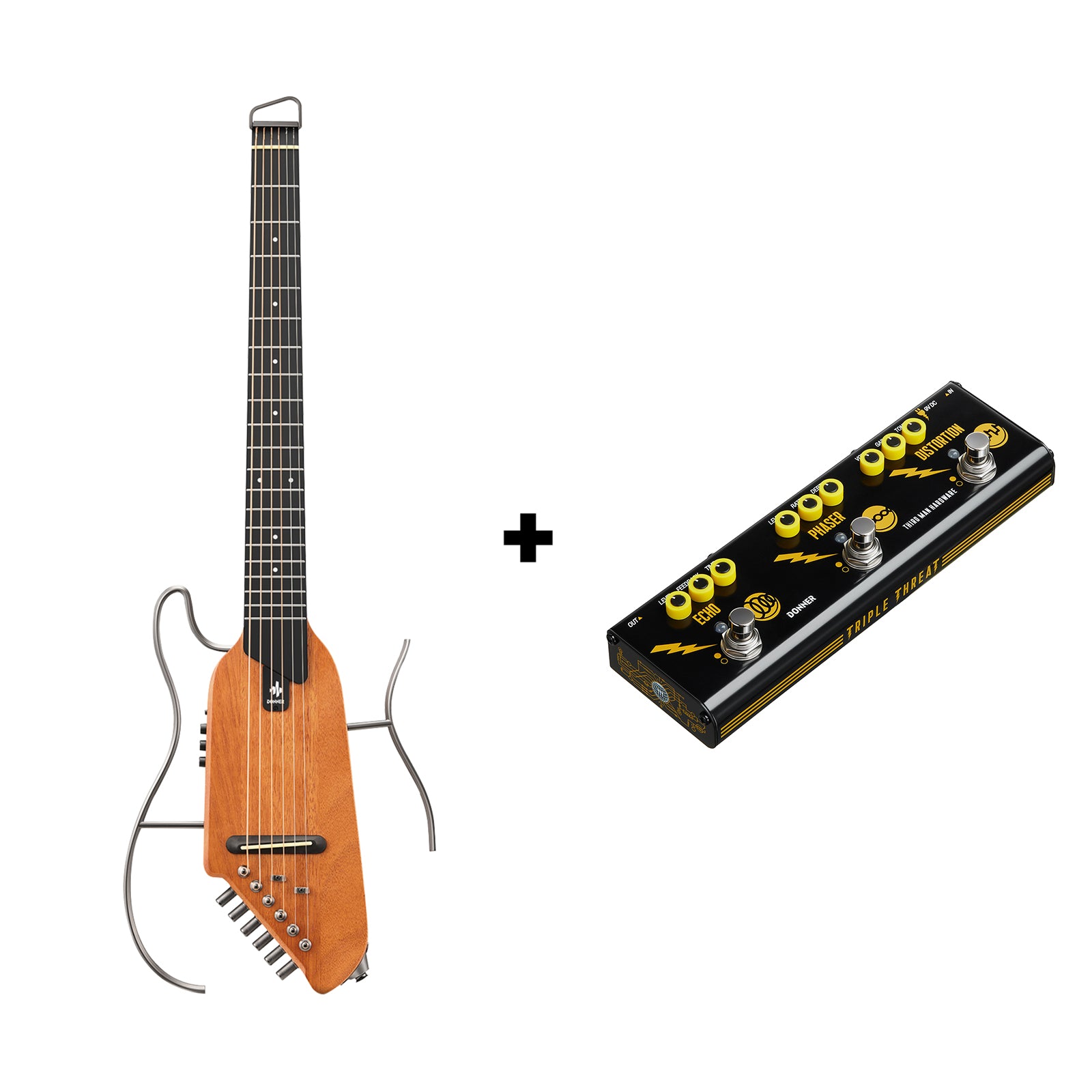 Donner HUSH-I Acoustic-Electric Guitar Kit for Travel Silent Practice