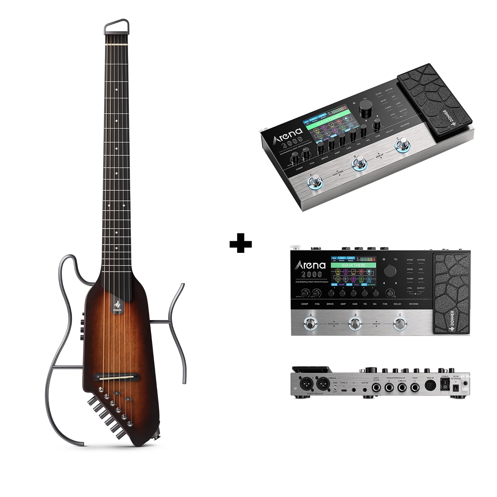 HUSH-I Acoustic-Electric Guitar Kit for Travel Silent Practice Donner