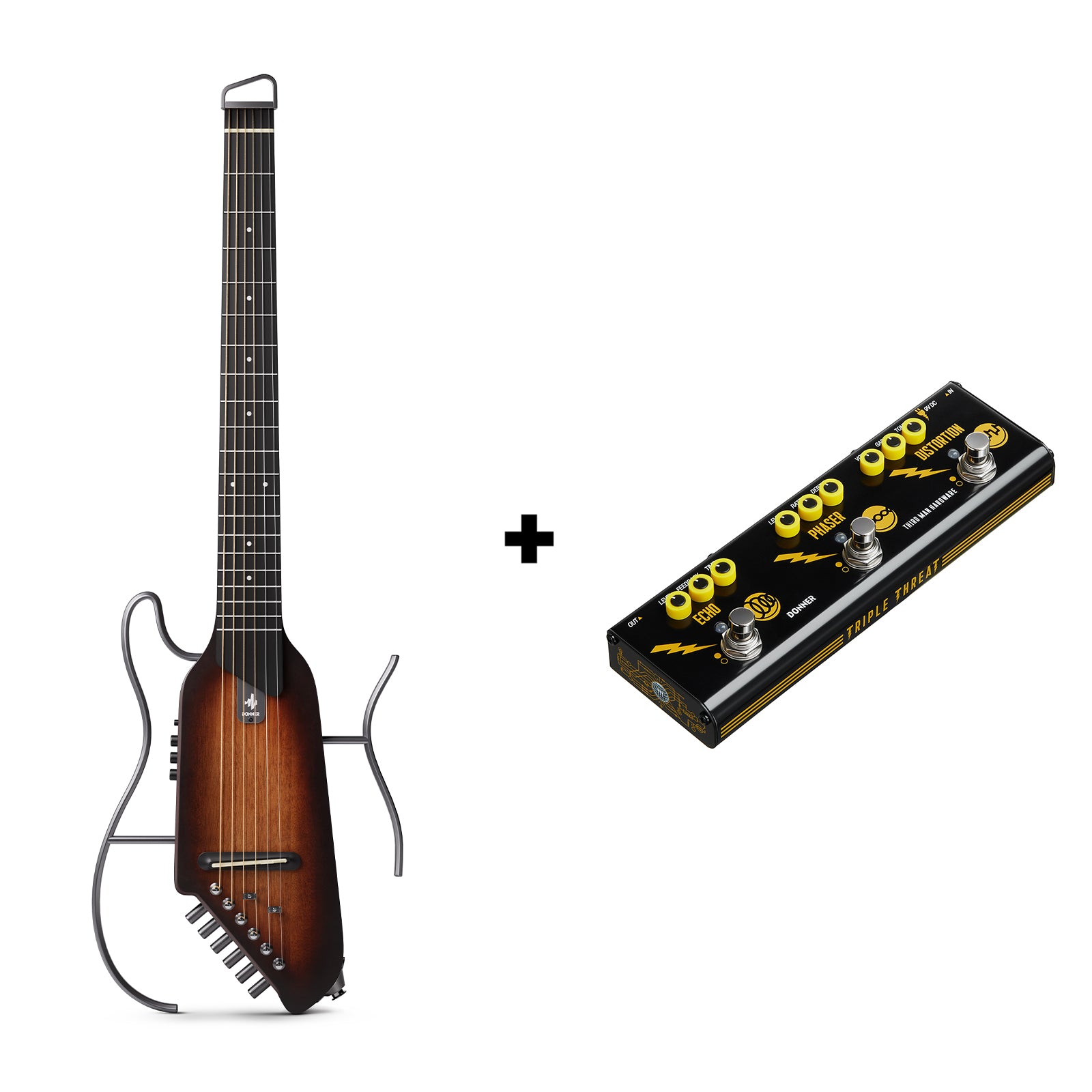 Donner HUSH-I Acoustic-Electric Guitar Kit for Travel Silent Practice