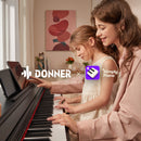 Donner DDP-60 Wooden 88-Key Semi-Weighted Upright Digital Piano with 3-Pedal for Beginner