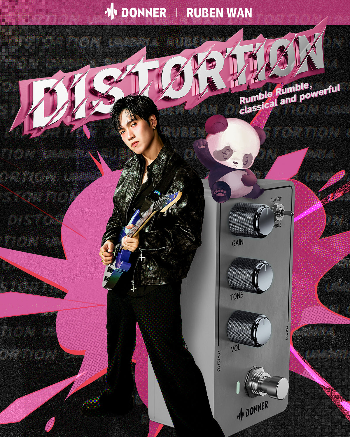 Donner X Ruben Wan Guitar Pedal-UMBRIA - Distortion##