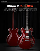 Donner D-J-P-1000 335 Style Electric Guitar Kit for Jazz Semi-Hollow Body with Dual H Pickups