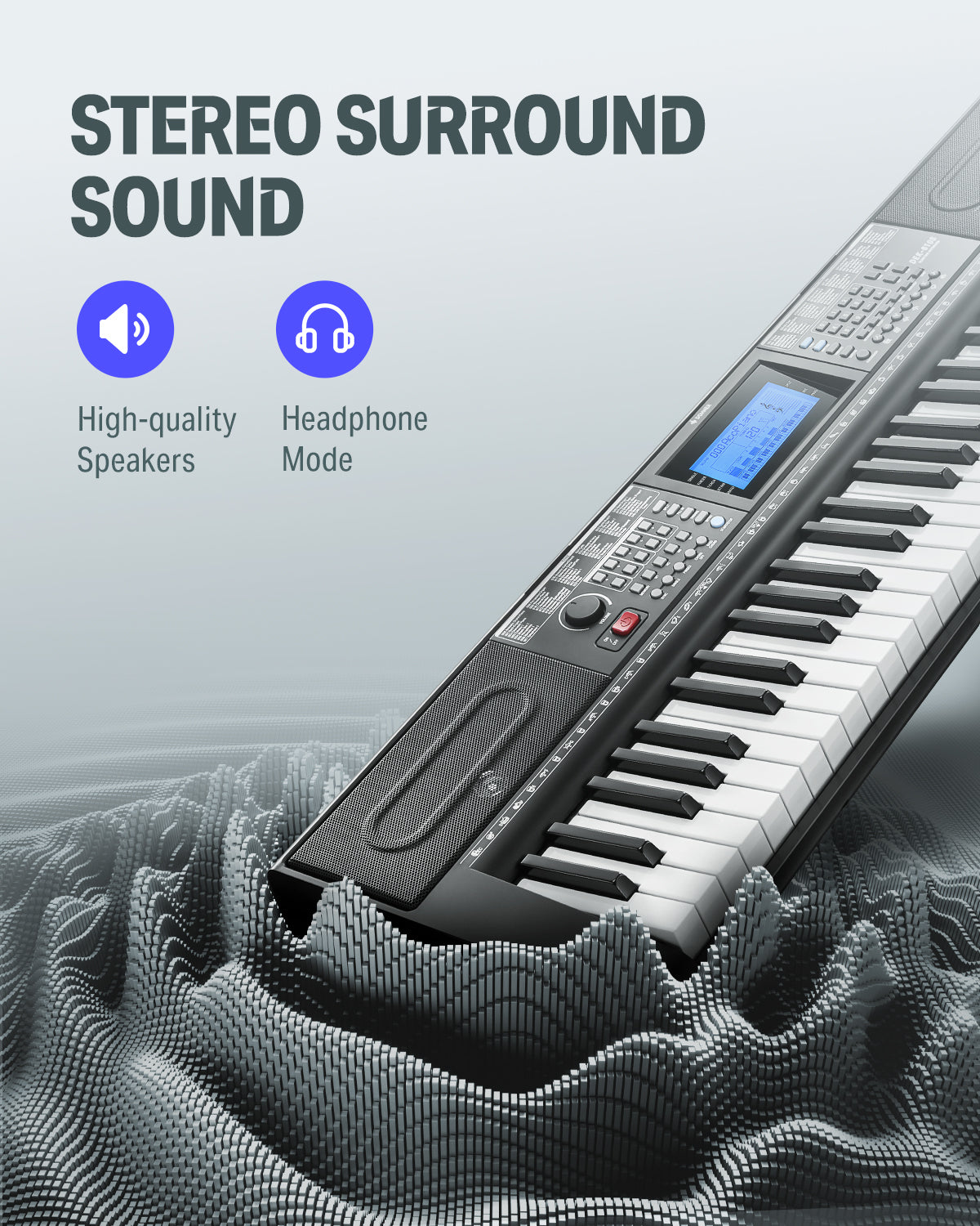 Donner DEK-610S 61 Key Electronic Keyboard Set with Stand/Stool/Microphone-Black##