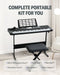 Donner DEK-610S 61 Key Electronic Keyboard Set with Stand/Stool/Microphone